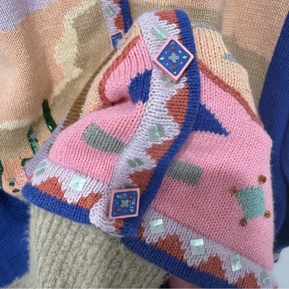 Storybook Knits Vintage Plus Coyote View Desert Cardigan Sweater 3X - Picture 3 of 6